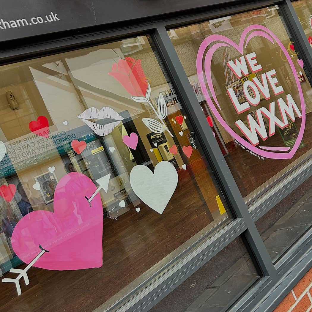 Window art at Wrexham shop