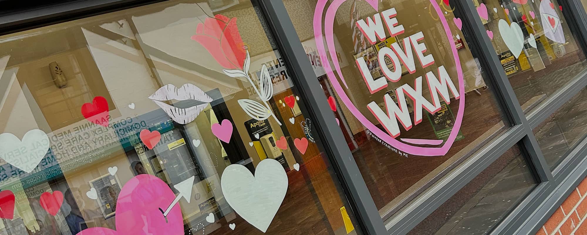 Window art at Wrexham shop