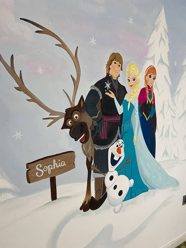 Frozen hand painted mural