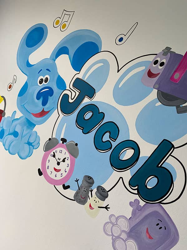 Hand painted mural for Jacob in Wrexham