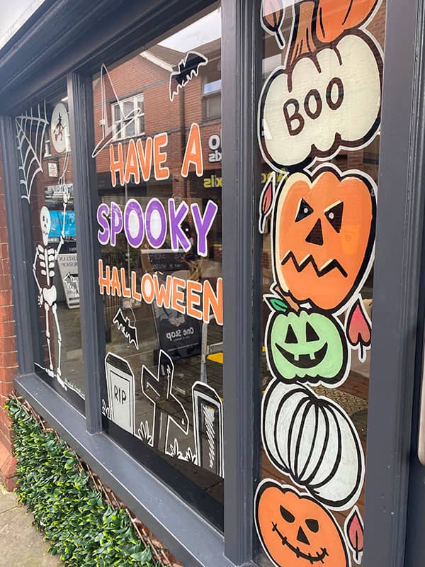 Halloween window art