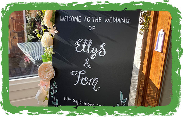 Wrexham wedding signage